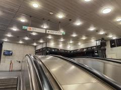 Interior view of M2 metro station at Kossuth Lajos tér in Budapest