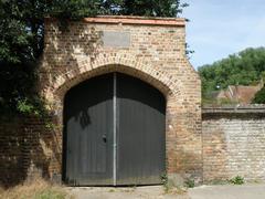 Entrance gate to Beguinage in Bruges on Prof. Sebrechtsstraat