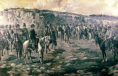 Painting Artigas in the Calera de las Huérfanas by Uruguayan artist Diógenes Hecquet