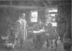 Painting of José Gervasio Artigas dictating to his secretary José Monterroso by Diógenes Hecquet
