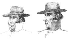 Sketches of José Artigas by Diógenes Hequet