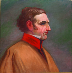 Sculpture bust of José Artigas in profile by Carlos María Herrera