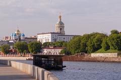 Moscow Derbenyovskaya Embankment ferry terminal on a clear day