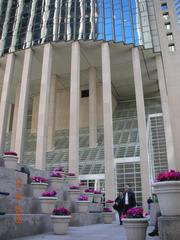 Plaza and garden area in front of 101 California Street building in San Francisco