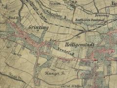 Historic map of Grinzing near Vienna from 1872