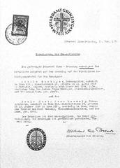 Eheaufgebotsverweigerung document of the Grinzing parish for Attila Hörbiger and Paula Wessely