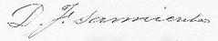 Signature of Domingo Faustino Sarmiento