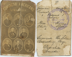 Congress session in Lima 1864 with members Vicente Piedrahíta, Juan de la Cruz Benavente, José Gregorio Paz Soldán