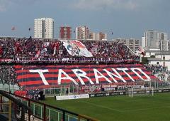 Panoramic view of Stadio Erasmo Iacovone showing Curva Nord and Tribuna seating sections