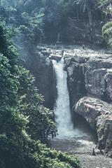 Tegenungan Waterfall cascading amidst lush green jungle in Bali Indonesia
