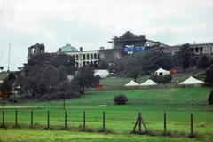 Alexandra Palace damaged by fire in North London on July 10, 1980