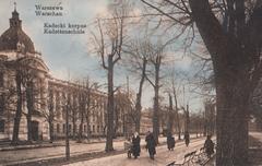 Aleje Ujazdowskie street with the main building of the Alexander Suvorov Cadet Corps on the left before 1919