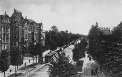Historical view of Aleje Ujazdowskie street in Warsaw before 1916