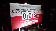 Countdown timer under KPRM at night showing 8 days