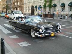 1959 black Cadillac Eldorado Biarritz convertible on Aleje Ujazdowskie in Warsaw