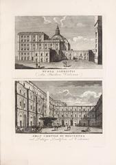 Antique illustration of the city of Rome and its surroundings from 1816 book