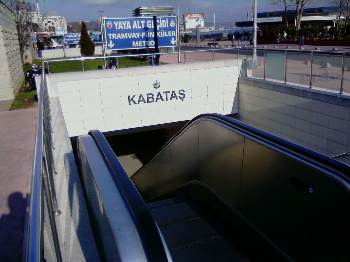 Entrance to Kabataş funicular, metro and tramway stations in Istanbul