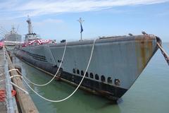 USS Pampanito submarine docked at Fisherman's Wharf in San Francisco