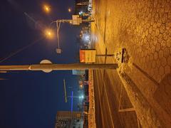 Temporary relocated bus stop near Panorama shopping center on Kaluzhsko-Rizhskaya metro line during New Year tunnel works