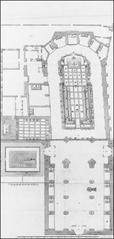 Floor plan of the Sant Donacià Cathedral in Bruges, destroyed in 1799