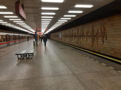 Metro station Praha entrance and platform