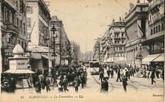 Vintage postcard of La Canebière street in Marseille