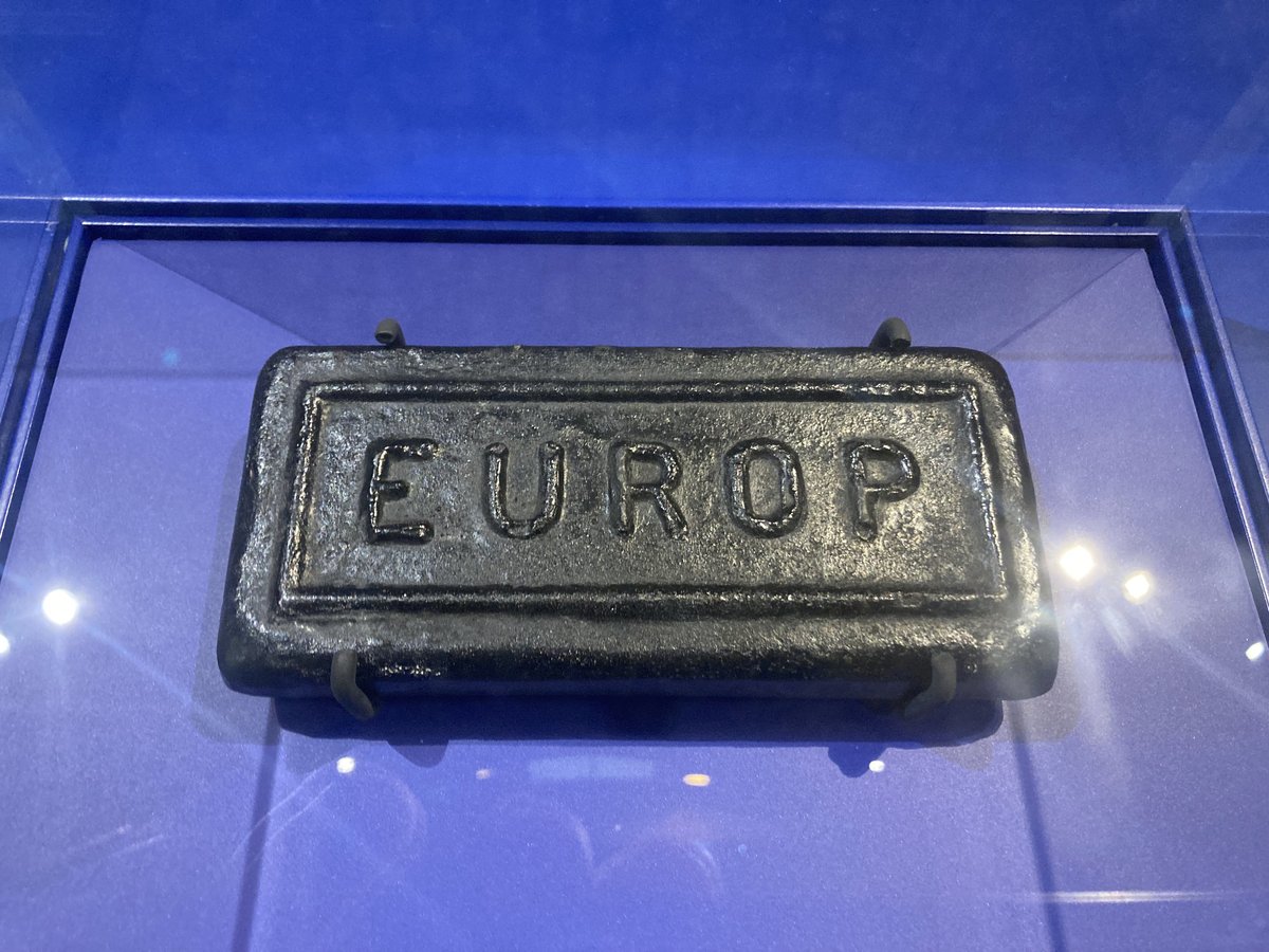 First ingot produced by the European Coal and Steel Community on display at Lëtzebuerg City Museum