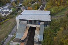 View of Gare de Pfaffenthal-Kirchberg from the Grande-duchesse Charlotte Bridge