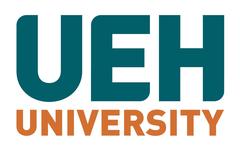 UEH logo with simple geometric shapes and text in green color