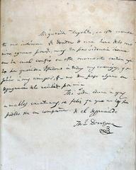Letter from Manuel Dorrego to his wife before execution dated December 13, 1828