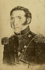 Portrait of Manuel Dorrego in military uniform with one hand inside his jacket