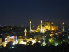 Hagia Sophia and Firuz Ağa Camii in Istanbul, Turkey under clear sky