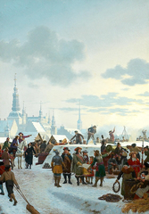 King Frederik III reviewing defensive preparations during the siege of Copenhagen, 1886 painting
