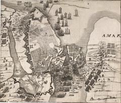 Historical map illustration of the Siege of Copenhagen 1658-1659