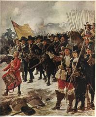 Historical painting depicting students participating in the defense of Copenhagen