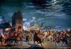 The Assault on Copenhagen 1659 painting by Frederik Christian Lund showing historic battle scene