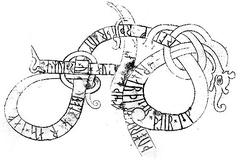 Drawing of runic carving on Piraeus Lion