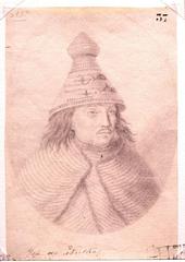 Portrait of Macuina, Nutka chief, pencil drawing on vergé paper