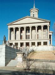 Nashville Tennessee State Capitol building exterior with columns and steps