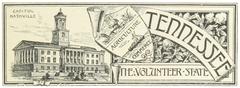 Vintage map illustration of Tennessee known as The Volunteer State from 1891
