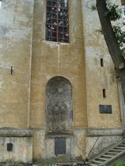 Holy Trinity Greek Orthodox church in Vilnius with memorial tablet honoring the Three Martyrs of Vilnius