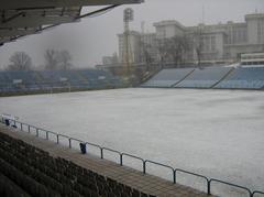 Cotroceni Stadium in Bucharest with football field and seating