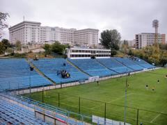 Aerial view of Stadium Cotroceni, home ground of FC Progresul Bucureşti in Bucharest