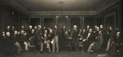 Painting of the Central Executive Cotton Famine Relief Committee at Manchester Town Hall