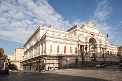 Palazzo delle Esposizioni building facade in Rome with clear sky