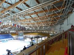 Speed skating stadium in Krylatskoye on the first day of the 2015 World Short Track Championships