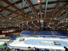 Krylatskoe Ice Palace speed skating stadium during the first day of the 2015 Short Track Speed Skating World Championships