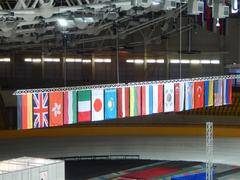 Speed skating stadium at Krylatskoye on the first day of the 2015 Short Track World Championship