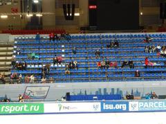 Krylatskoe Ice Palace speed skating stadium during the first day of the 2015 Short Track Speed Skating World Championship