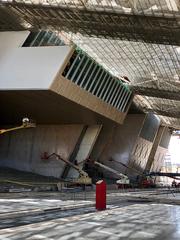 Grand Egyptian Museum in Giza with pyramids in the background
